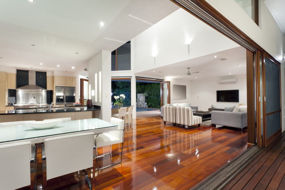 Luxurious Home Interior With Large Sliding Doors