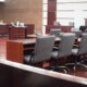 Empty interior of a court room