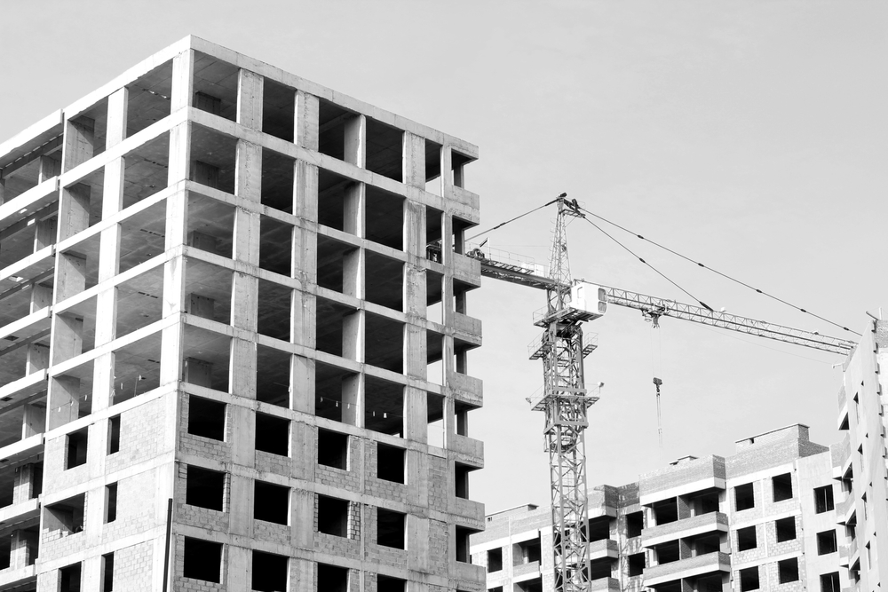 crane at a building construction site